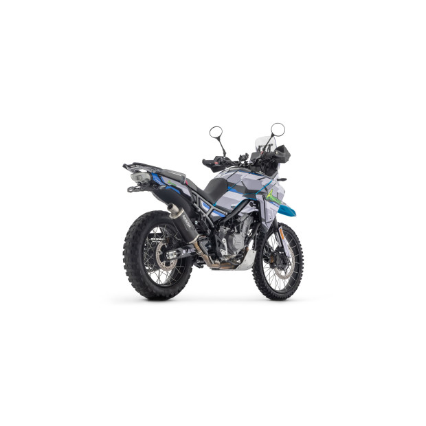Silencieux d'échappement ARROW Indy Race EVO en aluminium noir avec embout inox - homologué CE - CF MOTO 450 MT 2024