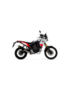 Silencieux d'échappement ARROW Indy Race en aluminium noir avec embout inox - homologué CE - YAMAHA TENERÉ 700 2019-2026