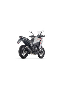 Silencieux ARROW Indy Race EVO en aluminium noir avec embout inox - homologué CE - MOTO MORINI X-CAPE 700 2025-2026 2