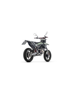 Silencieux d'échappement ARROW Icon en aluminium noir avec embout carbone - homologué CE - FANTIC MOTOR XEF / XMF 125 2025-2026 2