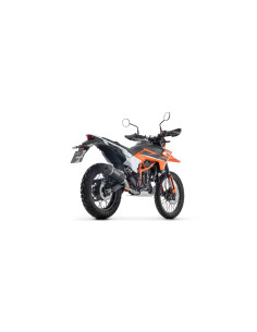 Silencieux ARROW Indy Race EVO en aluminium noir avec embout carbone - homologué CE - KTM 125 ENDURO R / SMC-R 2025-2026 2