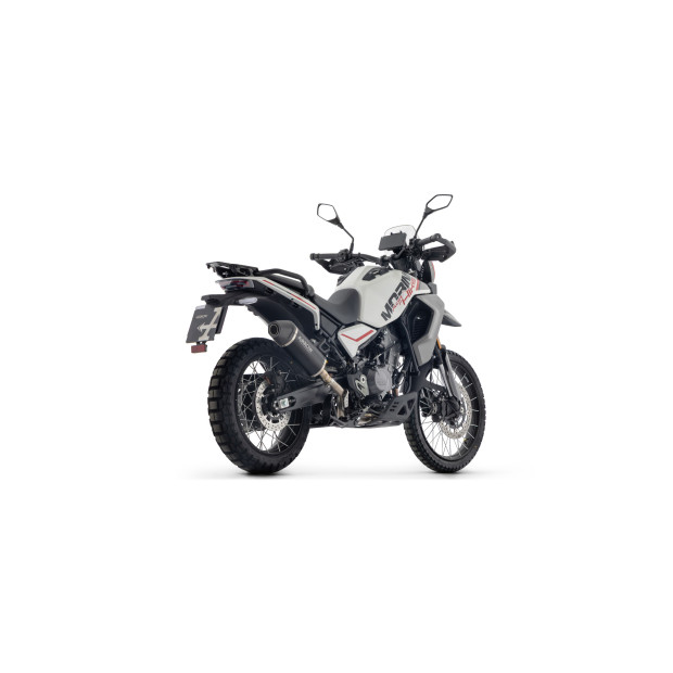 Silencieux ARROW Indy Race en aluminium noir avec embout carbone - homologué CE - MOTO MORINI ALLTHRIKE 450 2025-2026