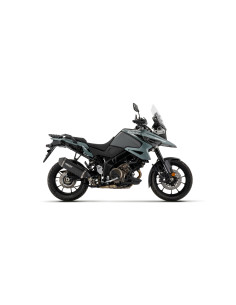 Silencieux d'échappement ARROW Explorer en aluminium noir avec embout carbone - homologué CE - SUZUKI V-STROM 1050 2025-2026