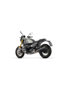Silencieux d'échappement ARROW Rebel en nichrome noir avec embout aluminium noir - homologué CE - BMW R 12 NINET 2024-2026 2