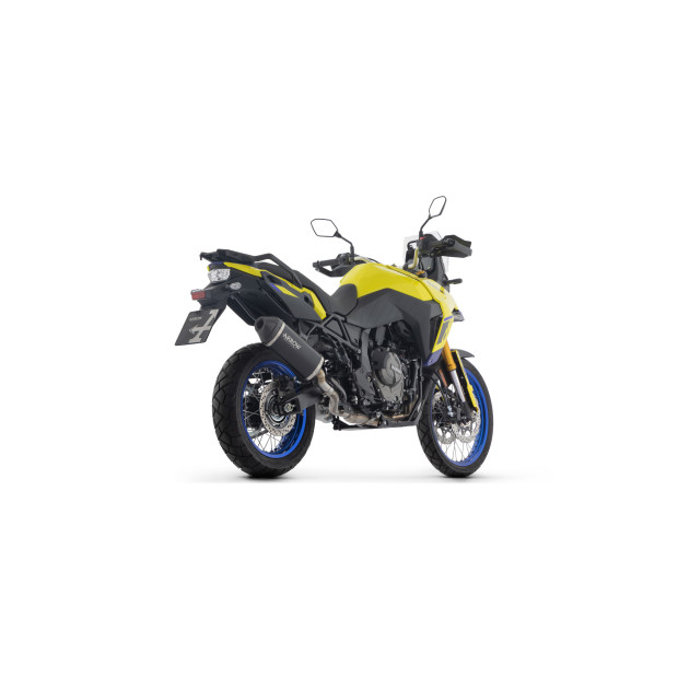 Silencieux ARROW Explorer en aluminium noir avec embout carbone - homologué CE - SUZUKI V-STROM 800DE / SE 2023-2026