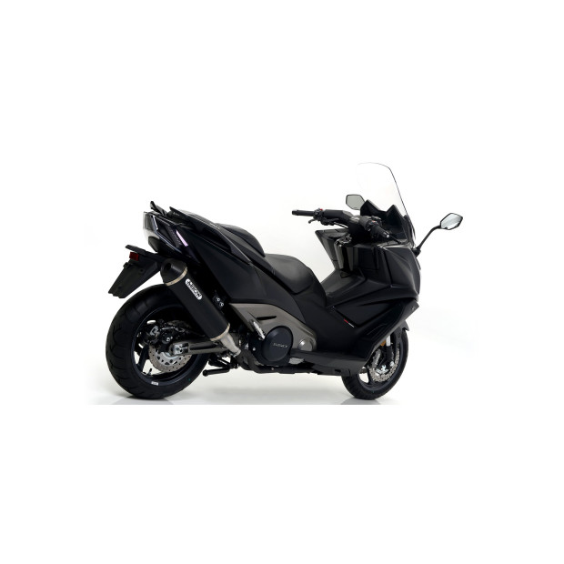 Silencieux d'échappement ARROW Urban en aluminium noir avec embout inox noir - homologué CE - KYMCO AK 550 2017-2020