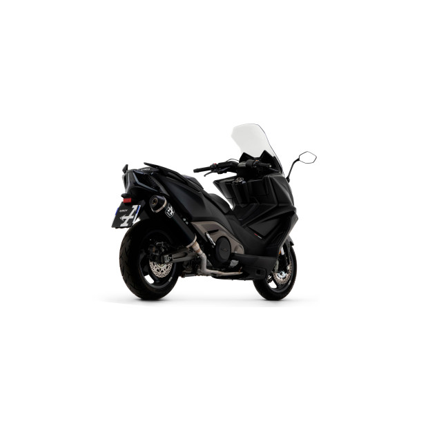 Silencieux d'échappement ARROW Urban en aluminium noir avec embout inox noir - homologué CE - KYMCO AK 550 2021-2026