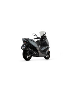 Silencieux d'échappement ARROW Urban en aluminium noir avec embout inox noir - homologué CE - KYMCO XCITING 400I S 2021-2024 2