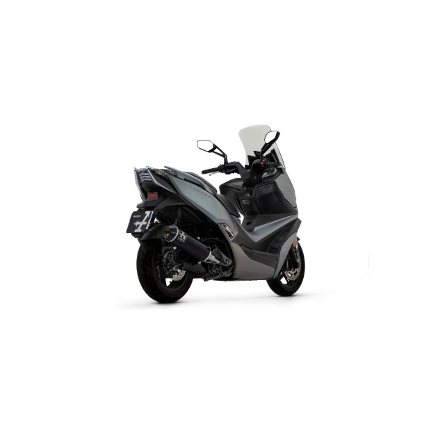 Silencieux d'échappement ARROW Urban en aluminium noir avec embout inox noir - homologué CE - KYMCO XCITING 400I S 2021-2024