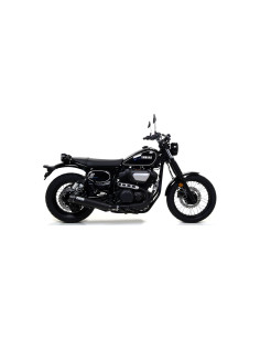 Silencieux d'échappement ARROW Rebel en inox noir avec embout aluminium noir - homologué CE - YAMAHA SCR 950 2017-2020