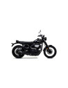 Silencieux d'échappement ARROW Rebel en inox noir avec embout aluminium noir - homologué CE - YAMAHA SCR 950 2017-2020