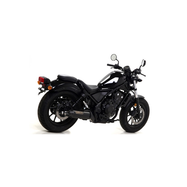 Silencieux d'échappement ARROW Rebel en inox noir avec embout carbone - homologué CE - HONDA CMX 500 Rebel ARROW 2017-2024
