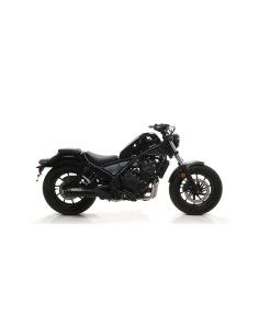 Silencieux ARROW Rebel en inox noir avec embout aluminium noir - homologué CE - HONDA CMX 500 Rebel ARROW 2017-2024