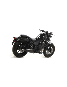 Silencieux ARROW Rebel en inox noir avec embout aluminium noir - homologué CE - HONDA CMX 500 Rebel ARROW 2017-2024 2