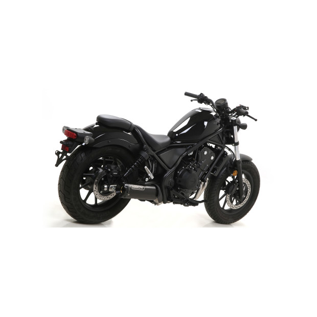 Silencieux ARROW Rebel en inox noir avec embout aluminium noir - homologué CE - HONDA CMX 500 Rebel ARROW 2017-2024