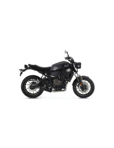 Silencieux d'échappement ARROW Rebel en inox noir avec embout aluminium noir - homologué CE - YAMAHA XSR 700 2021-2024