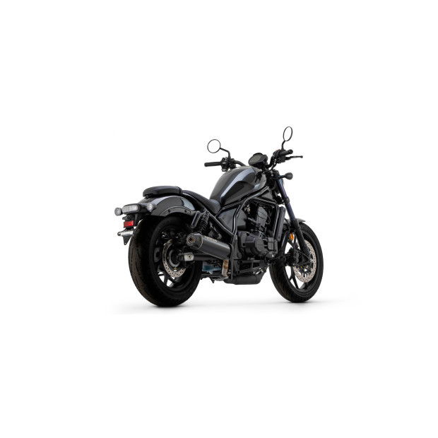 Silencieux d'échappement ARROW Rebel en inox noir avec embout carbone - homologué CE - HONDA CMX 1100 Rebel ARROW 2021-2025