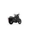 Silencieux d'échappement ARROW Rebel en inox noir avec embout carbone - homologué CE - HONDA CMX 1100 Rebel ARROW 2021-2025