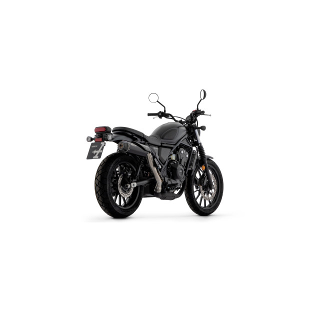 Silencieux d'échappement ARROW Rebel en inox noir avec embout carbone - homologué CE - HONDA CL 500 2023-2024