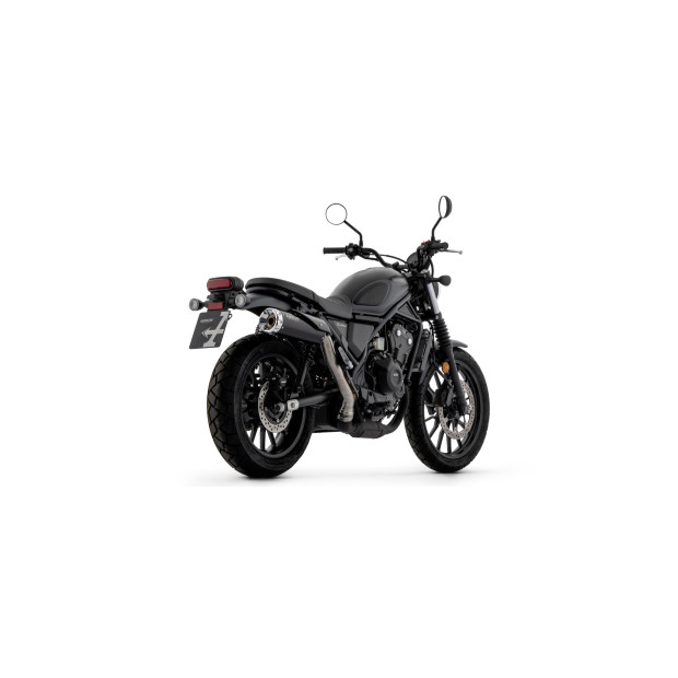 Silencieux d'échappement ARROW Rebel en inox noir avec embout aluminium poli - homologué CE - HONDA CL 500 2023-2024