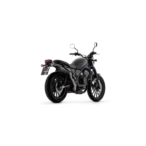 Silencieux d'échappement ARROW Rebel en inox noir avec embout aluminium noir - homologué CE - HONDA CL 500 2023-2024