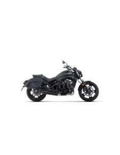 Silencieux d'échappement ARROW Rebel en inox noir avec embout aluminium - homologué CE - KAWASAKI VULCAN S 650 2025-2026