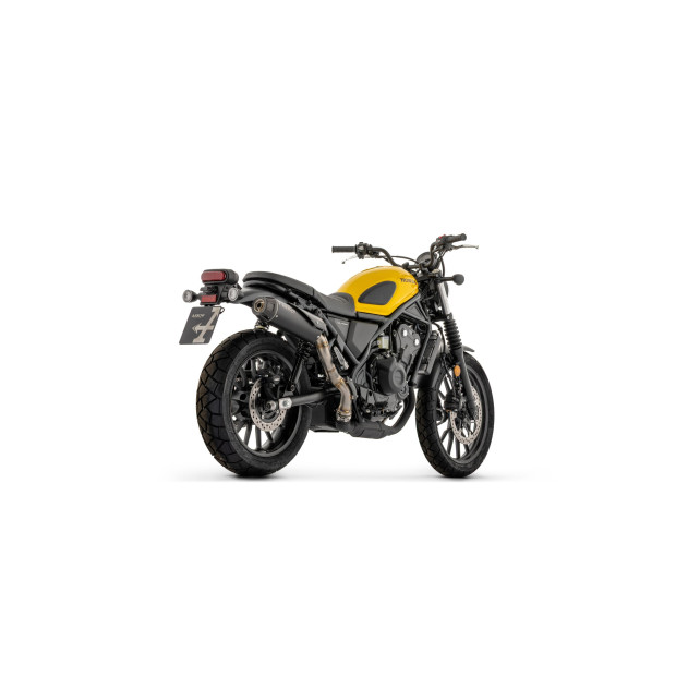 Silencieux d'échappement ARROW Rebel en inox noir avec embout aluminium noir - homologué CE - HONDA CL 500 2025-2026