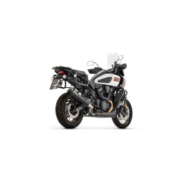 Silencieux ARROW Rebel en nichrome noir avec embout aluminium noir - non homologué - HARLEY-DAVIDSON PAN AMERICA 1250 2026