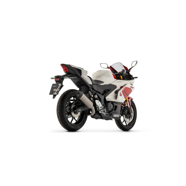 Silencieux d'échappement ARROW Icon en aluminium noir avec embout carbone - homologué CE - YAMAHA YZF R3 - MT-03 2025-2026