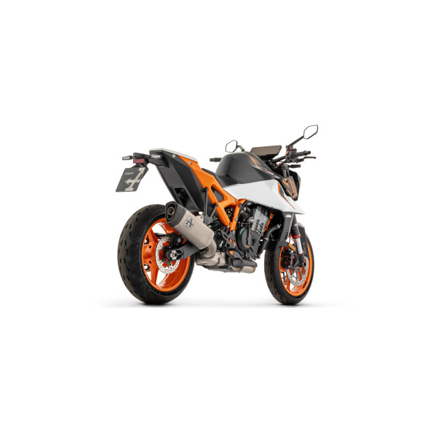 Silencieux d'échappement ARROW Pista en aluminium noir avec embout carbone - homologué CE - KTM DUKE 990 2026