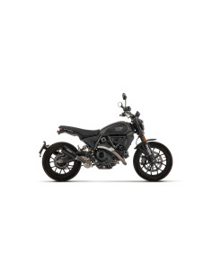 Silencieux d'échappement ARROW Rebel en inox noir avec embout aluminium noir - homologué CE - DUCATI SCRAMBLER 800 2025-2026