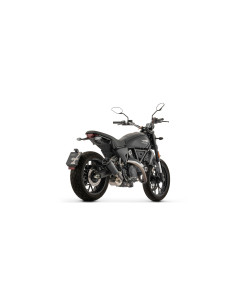 Silencieux d'échappement ARROW Rebel en inox noir avec embout aluminium noir - homologué CE - DUCATI SCRAMBLER 800 2025-2026 2