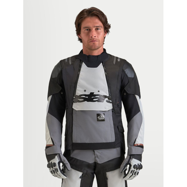Veste aventure Alpinestars Halo V2 Drystar - Gris foncé Gris clair Noir