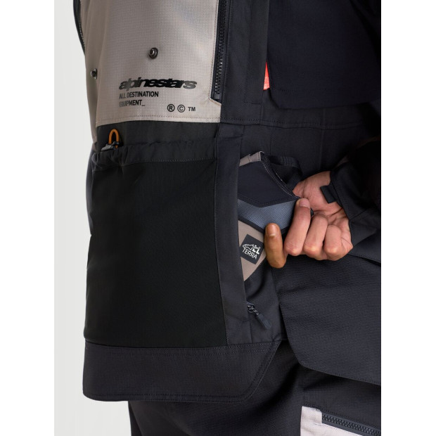 Veste aventure Alpinestars Halo V2 Drystar - Gris aluminium Marron Noir
