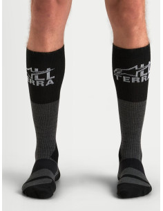 Chaussettes moto Alpinestars AT 8 Merino - Gris anthracite Noir