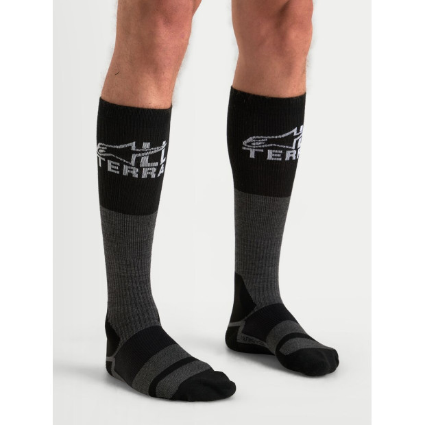 Chaussettes moto Alpinestars AT 8 Merino - Gris anthracite Noir