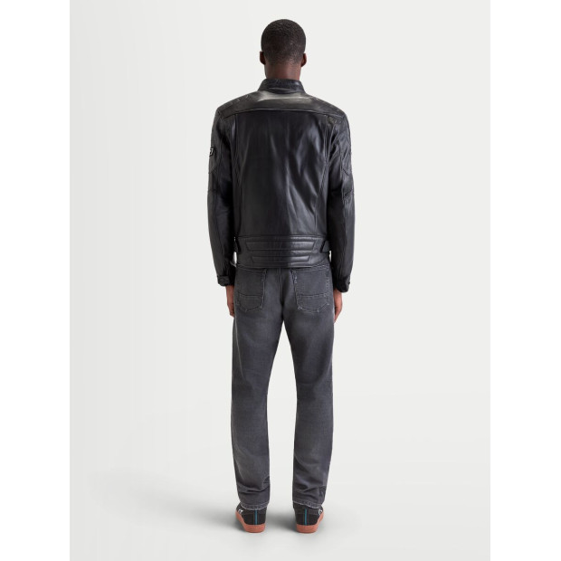 Blouson moto cuir Alpinestars Revern - Noir