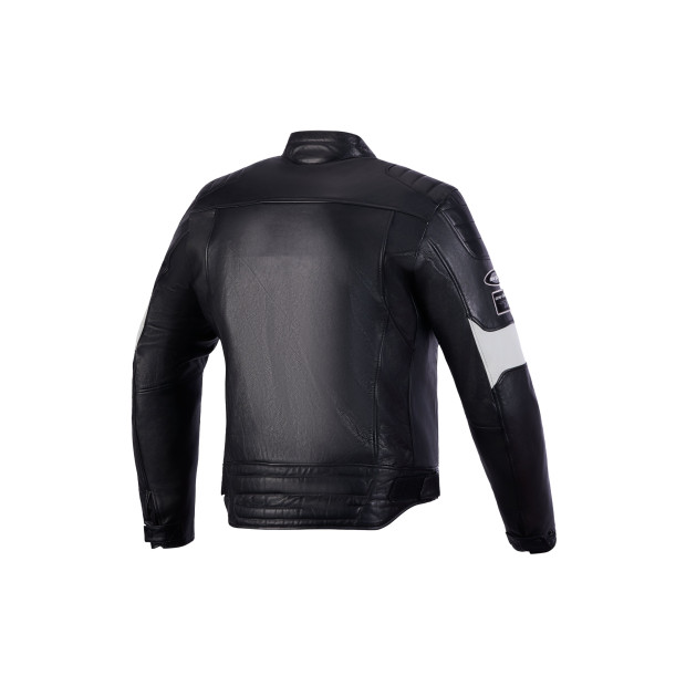 Blouson moto cuir Alpinestars Revern - Noir Gris métal