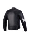 Blouson moto cuir Alpinestars Revern - Noir Gris métal