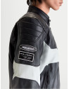 Blouson moto cuir Alpinestars Revern - Noir Gris métal