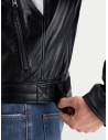 Blouson moto cuir Alpinestars Revern - Noir Gris métal