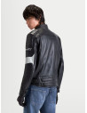 Blouson moto cuir Alpinestars Revern - Noir Gris métal