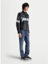 Blouson moto cuir Alpinestars Revern - Noir Gris métal