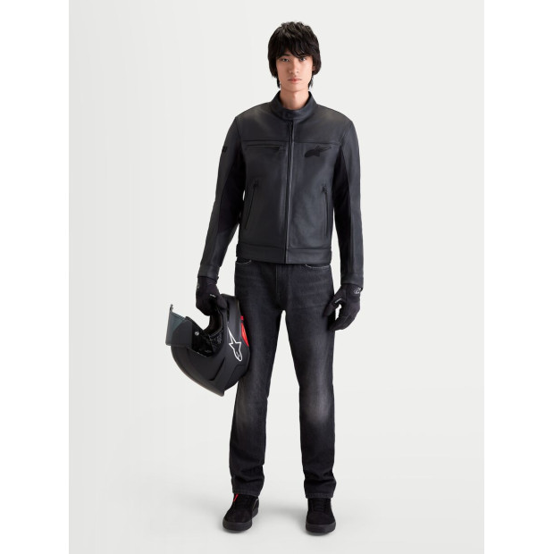 Blouson moto cuir Alpinestars Maver-X - Noir