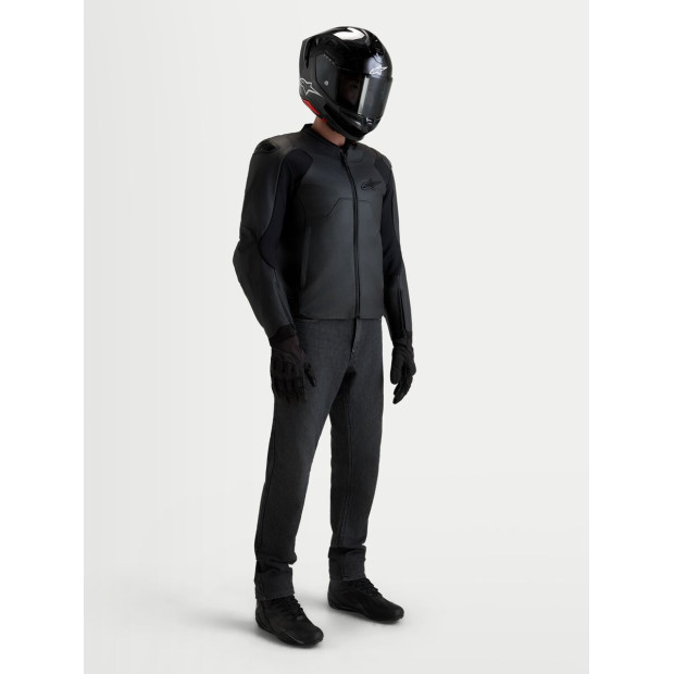 Blouson moto cuir Alpinestars Caliber V2 - Noir