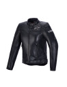 Blouson moto cuir femme Alpinestars Revea - Noir