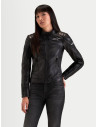 Blouson moto cuir femme Alpinestars Revea - Noir