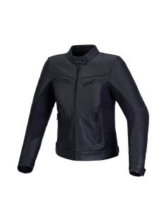 Blouson moto cuir femme Alpinestars Stella Maver-X - Noir