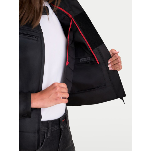 Blouson moto cuir femme Alpinestars Stella Maver-X - Noir