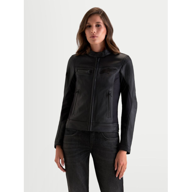 Blouson moto cuir femme Alpinestars Stella Maver-X - Noir